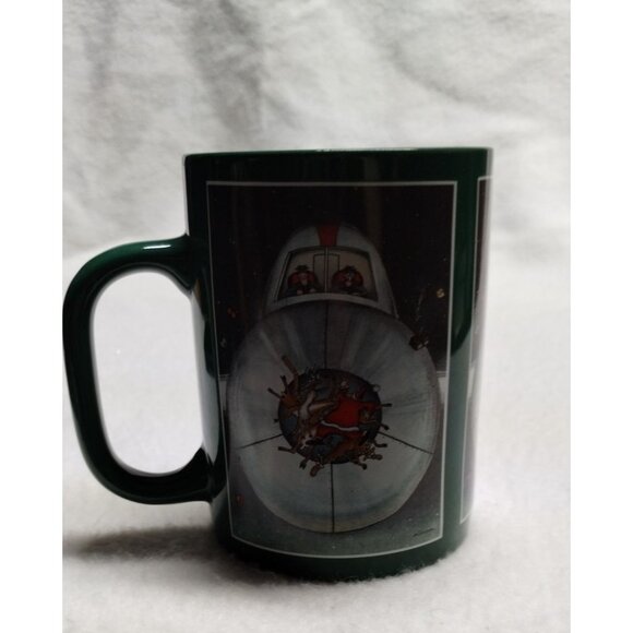 The Far Side Green Ceramic Mug by Gary Larson with Santa & Reindeer Design 1989‎ - Picture 2 of 7